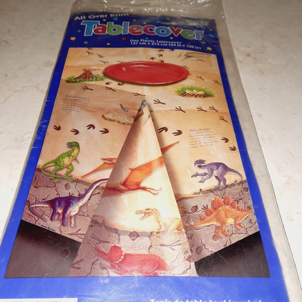 Dinosaur Tablecloth Tablecover Birthday Party Decor